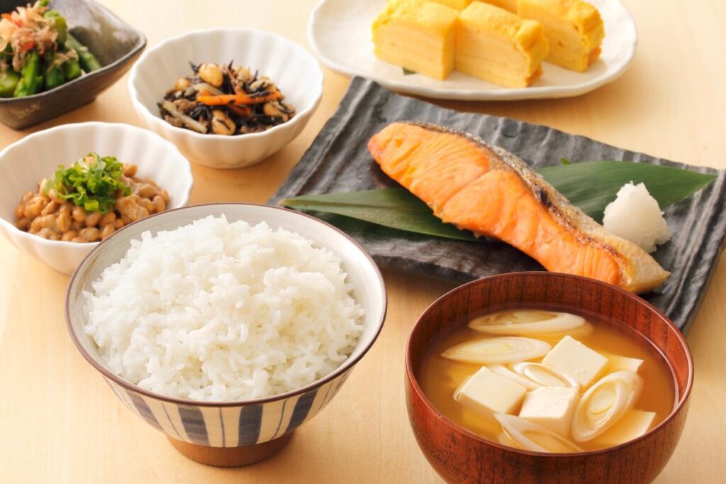 A typical Japanese meal